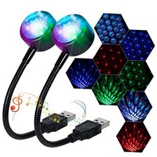 Car Roof Lights, USB Star Projector Night Light, Adjustable Interior 2 Packs