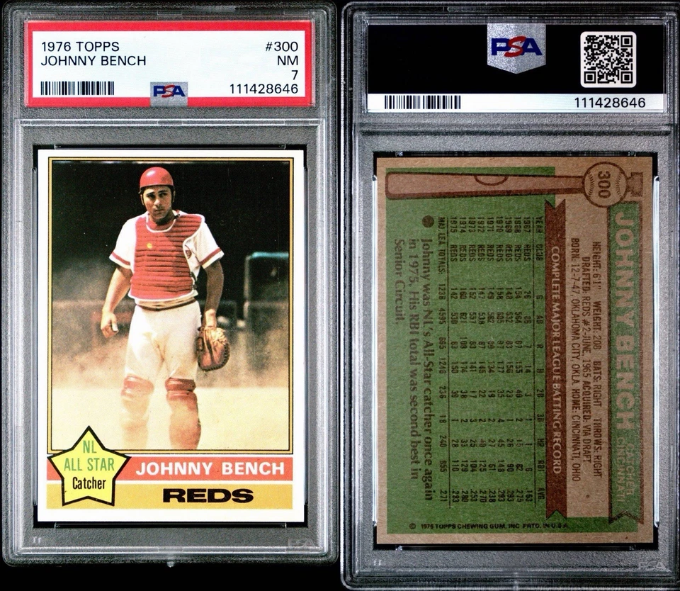 1976 Topps - Johnny Bench #300 Foto 3 de 3