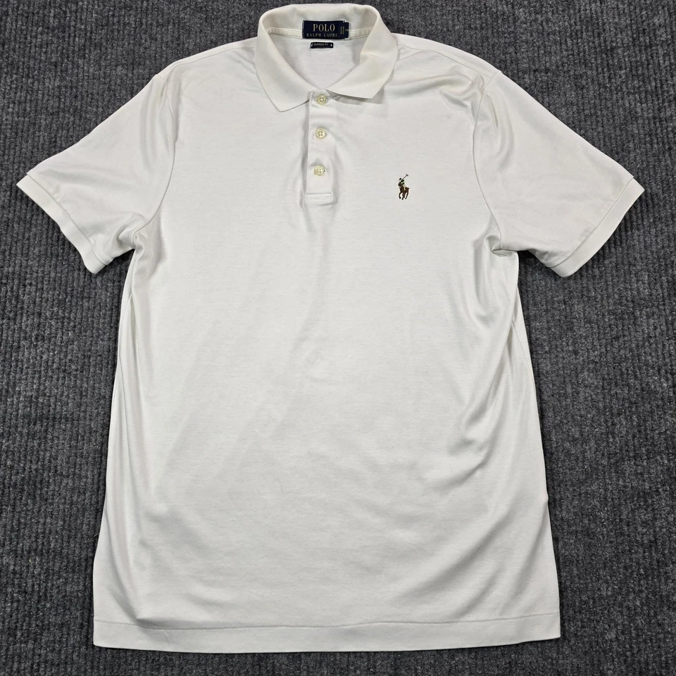 Polo Ralph Lauren Polo Shirt Mens Small White Classic Fit Pony Logo Embroidered - Image 2 of 4