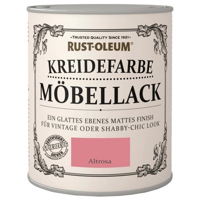 Rust-Oleum 750 ml Kreidefarbe Möbellack Altrosa Kreidig-Matt Möbelfarbe Finish