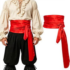 Satin Pirate Sash,Medieval Renaissance Sashes Waist Large Belt Costume