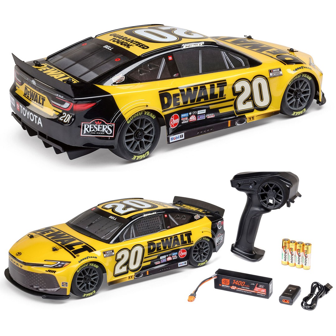 Losi 1/12 NASCAR RC Christopher Bell #20 DeWalt 2025 Toyota Camry
