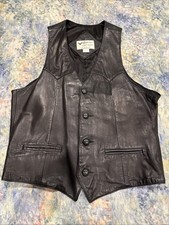 Continental Leather Fashions Vest Men  s 44L Biker Motorcycle Black Vintage