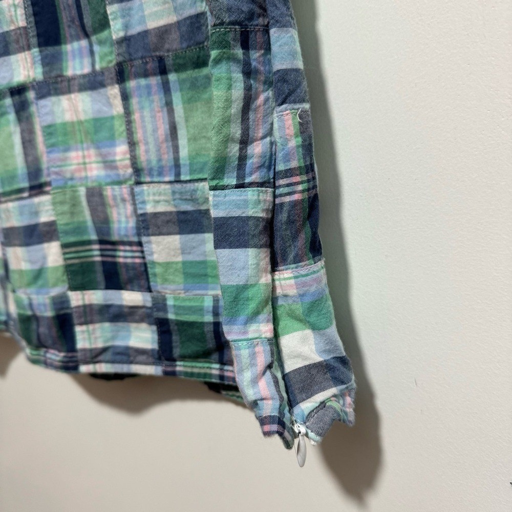 Talbots Cotton Patchwork Plaid Button Back Sleeve… - image 6