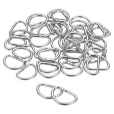 100pcs D Ring 3/8" 10mm Metal Electroplate D-Shape Buckle Clips, Silver