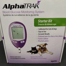 Pet AlphaTrak Blood Glucose Monitoring System Starter Kit Pets Exp. Test Strips