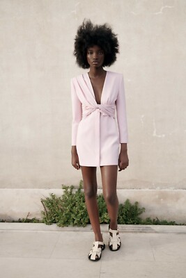 zara blazer dress pink Zara blazer dress