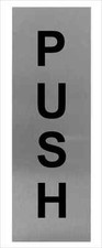 PUSH PULL Door Signs Vertical and Horizontal Brushed Aluminium Metal
