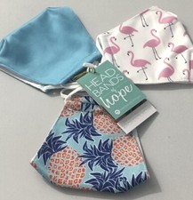 Headbands of Hope S/3 Adjustable Two Layer Face Coverings Turquoise NWT