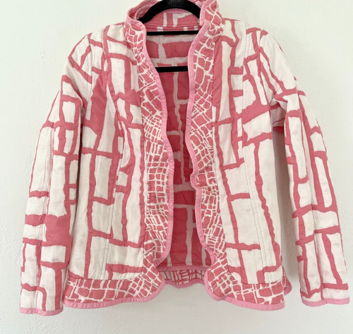 Trimdin Designer Art Jacket Pink Textured Wearable Art Women’s