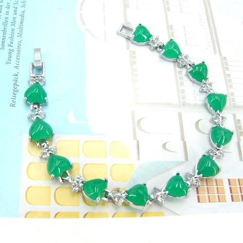 BAILYSBEADS edles Zirkonia & Smaragd-Armband Armkettchen Herz behandelt CV74 - Bild 2 von 4