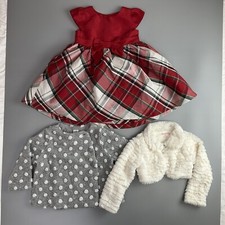 Toddler Girl 12-18M/24m/2T White Gray Red Christmas Wedding Outfit Dress Jackets