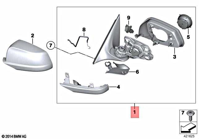 Genuine BMW Alpina Hybrid Exterior Mirror without Glass Heated  