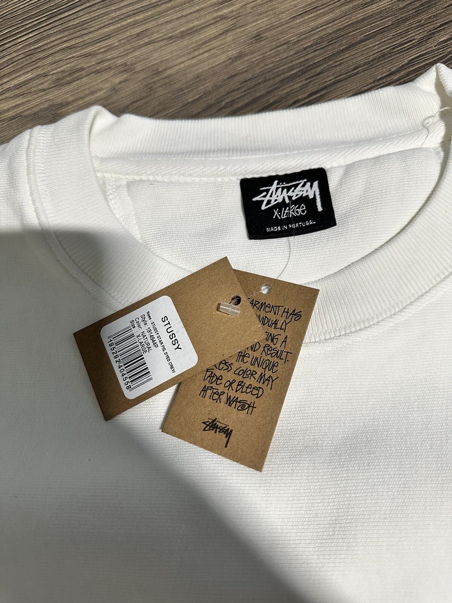 Stussy Star Pig Dyed Crew XL White Natural #017 | eBay