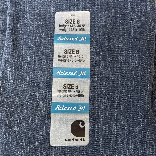 Carhartt Girls Size 6 Blue Dark Wash Rugged Flex Relaxed Fit Bootcut Denim Jeans - Picture 5 of 8