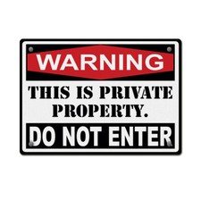 Aluminum Horizontal Metal Sign Private A Policy Weatherproof Street Signage