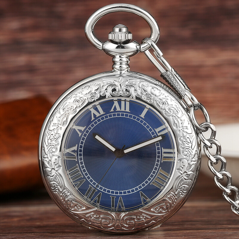 Unique Mechanical Pocket Watch for Men with Fob Chain Half