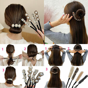 Pearl Hairpin Lazy Flower Bun Maker Lazy Hair Twist Accessories Fashion Headband