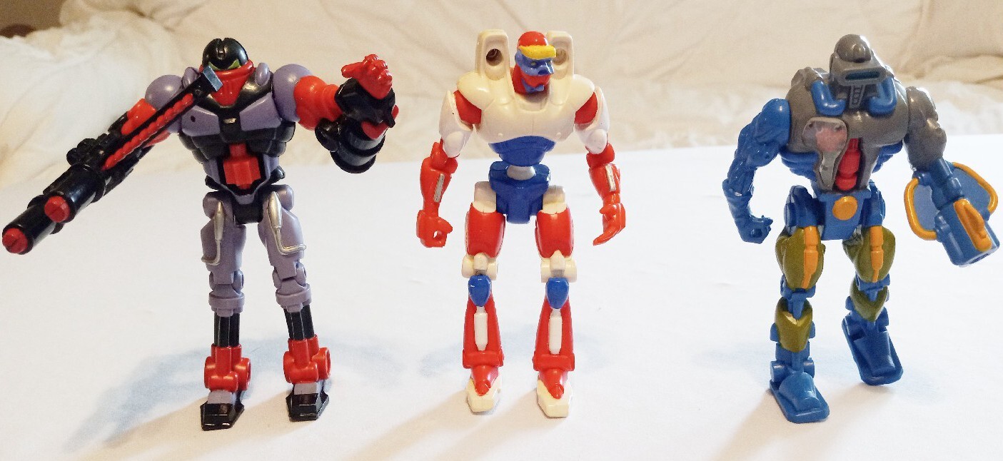 3 1990s Bot Masters C And D Action Figures Incomplete 5 Inch Toys