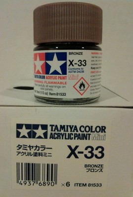 Tamiya acrylic paint X-33 Bronze 10ml Mini.