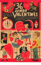 VINTGE 1950s 36 VALENTINES PAPER DOLL ~NOSTALGIC DAYS~ LASER REPRO~ORG SZE UNCUT