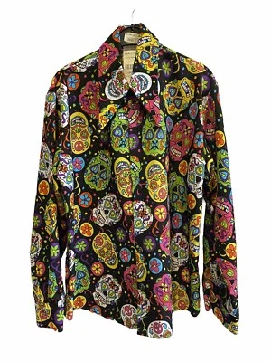 Voodoo / Day Of The Dead / Mexican Shirt - Black , 44” - Image 1 of 3