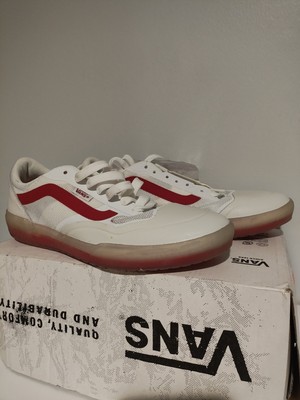 Size 6.5 - VANS Ave Pro Sport Leather - White Chili Pepper Box Damaged 