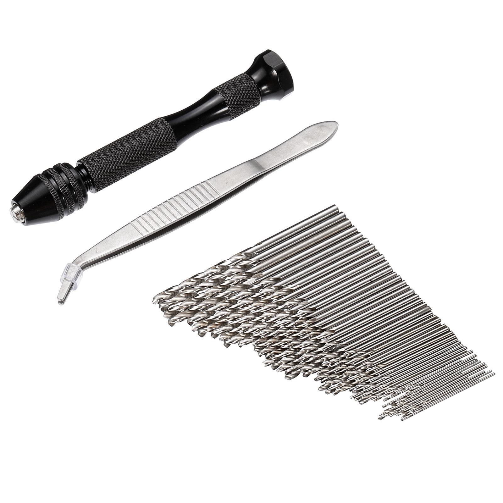 50uds Banco Tornillo Brocas Pinzas Juego, 0.5mm-3.0mm Helicoidales Brocas Juego