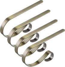 Christmas Stocking Holders 4 Pack Adjustable Non-Slip Metal for Fireplace Mantel