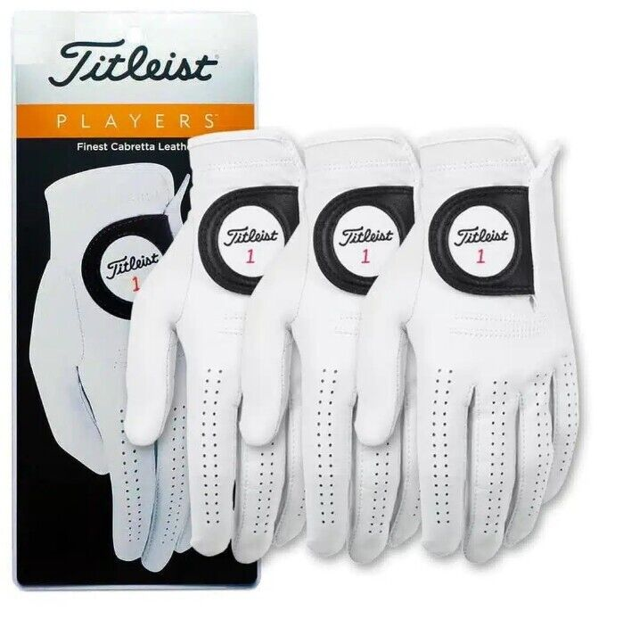 THREE (3) New Titleist PLAYERS LEATHER Golf Gloves, MENS, LEFT or
