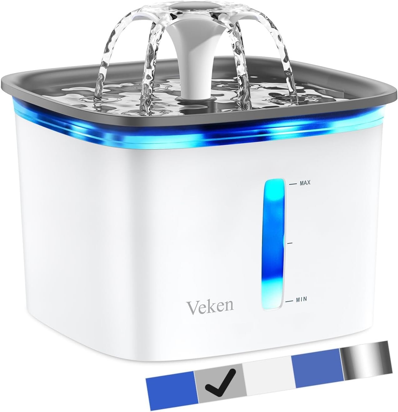 Veken 95oz/2.8L Pet Fountain, Automatic Cat Water Fountain Dog Water