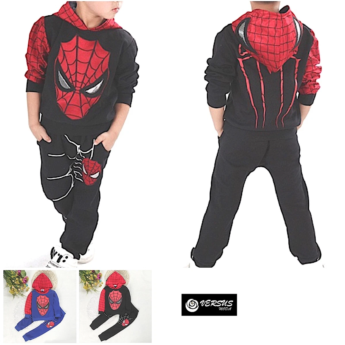 Spiderman Completo Tuta Felpa Pantalone Sportivo Bambino Jacket