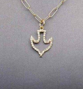 Authentic 1.00Ct Round Cut Simulated Diamond Dove Charm Pendant 14k Yellow Gold Plated