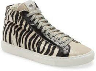 New! P448 Star Zebra High Top Sneaker Black White Size 41 EU 10.5 -11 US U2  | eBay