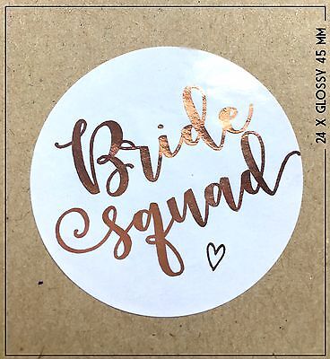 Bride Squad Hen Do Gold Silver Or Rose Gold Foil Glossy