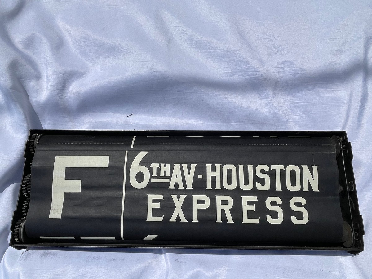 Early 1900s NYC Subway Station Roller Sign, New York MTA