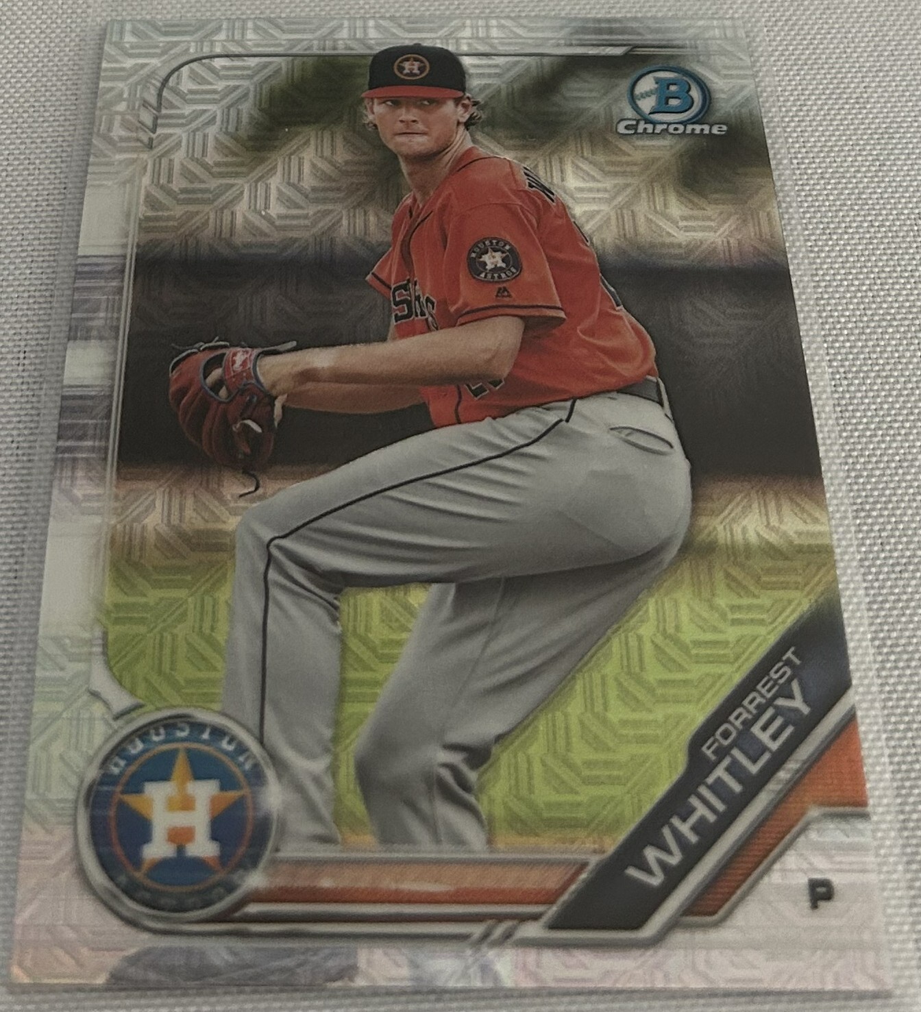 2019 Bowman Chrome Baseball Forrest Whitley Houston Astros Mojo Refractor #BCP52