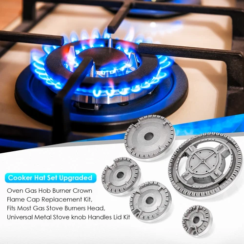 5PCS/Set Cooker Hat Set Stove Lid Upgraded Flame Cap Fit Sαbaf Gas Stove Burners - Picture 11 of 11