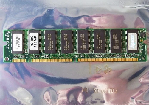 Apacer P/N 71.73320.103 128MB PC100 CL3 168-pin DIMM SDRAM