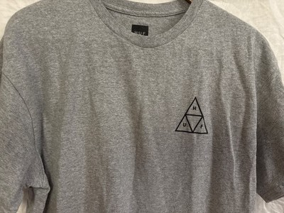 HUF Triple Triangle Gray Short Sleeve T-Shirt-Men's L-Back Logo