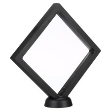 3D Floating Display Frame Coin Jewelry Case with Base 5.5" x 5.5" Black