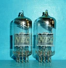 2 NEC ECC81 12AT7 Tubes Halo Getter Copper Posts Matched D/C's Tested