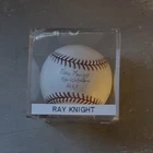 Ray Knight Signed New York Mets Baseball Ball MLB Original in Display Case