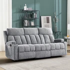 EBELLO Manual Recliner Sofa Set, 3 Seat Recliner with Side Pockets & Cup Holders