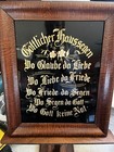 Antique Victorian Reverse Painted Glass Foil German House Blessing 17.5" x 14.5" — photo 1