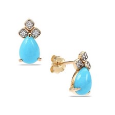 Gemporia Sleeping Beauty Turquoise Stud Earrings | 9k Yellow Gold | BNWT COA