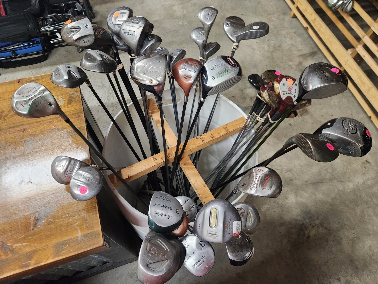 Lot of Golf Clubs ... 50 Drivers & Woods Various Brands ... Clearance Special