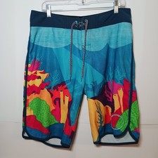 Quiksilver Mens Aquarium Board Shorts Swim Trunks Large Multicolor 10" Inseam