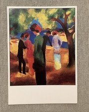 1 Kunst Postkarte, Dame in grüner Jacke, August Macke, Menschen, Frau, Neu