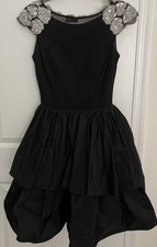 Sherri Hill Black Polyester Off-Shoulder Rhinestones Peek-A-Boo Back Fancy Dress